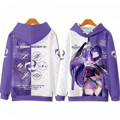 Genshin Impact: Raiden Shogun 3D Printed Men Women Hoodies Streetwear Fashion Pullover Harajuku Oversized Hoodie  Clothing
