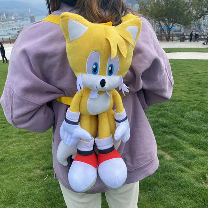 Sonic The Hedgehog: Plush Backpack Amy Rose Miles Prower Knuckles the Echidna Cartoon Toys Travel Bags Schoolbag Gifts