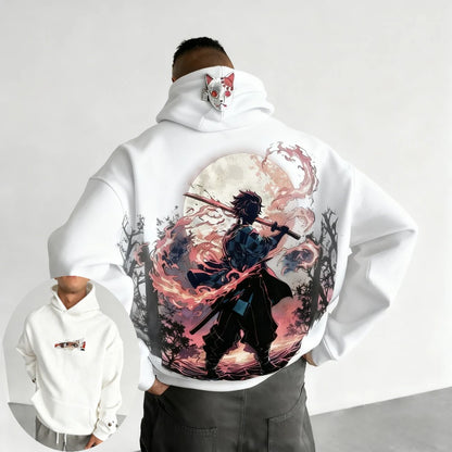 Demon Slayer: Men's Hoodie Sweatshirt Kamado Tanjirou Anime Spring Autumn and Winter Boy Warm Long-sleeved Parent-child Outfit