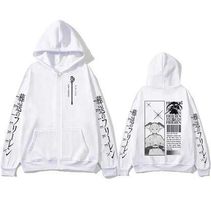 Frieren: Beyond Journey's End -- Zipper Hoodies Frieren Manga Pullover Men's Women Clothing Fashion Zip Up Hooded Sweatshirts