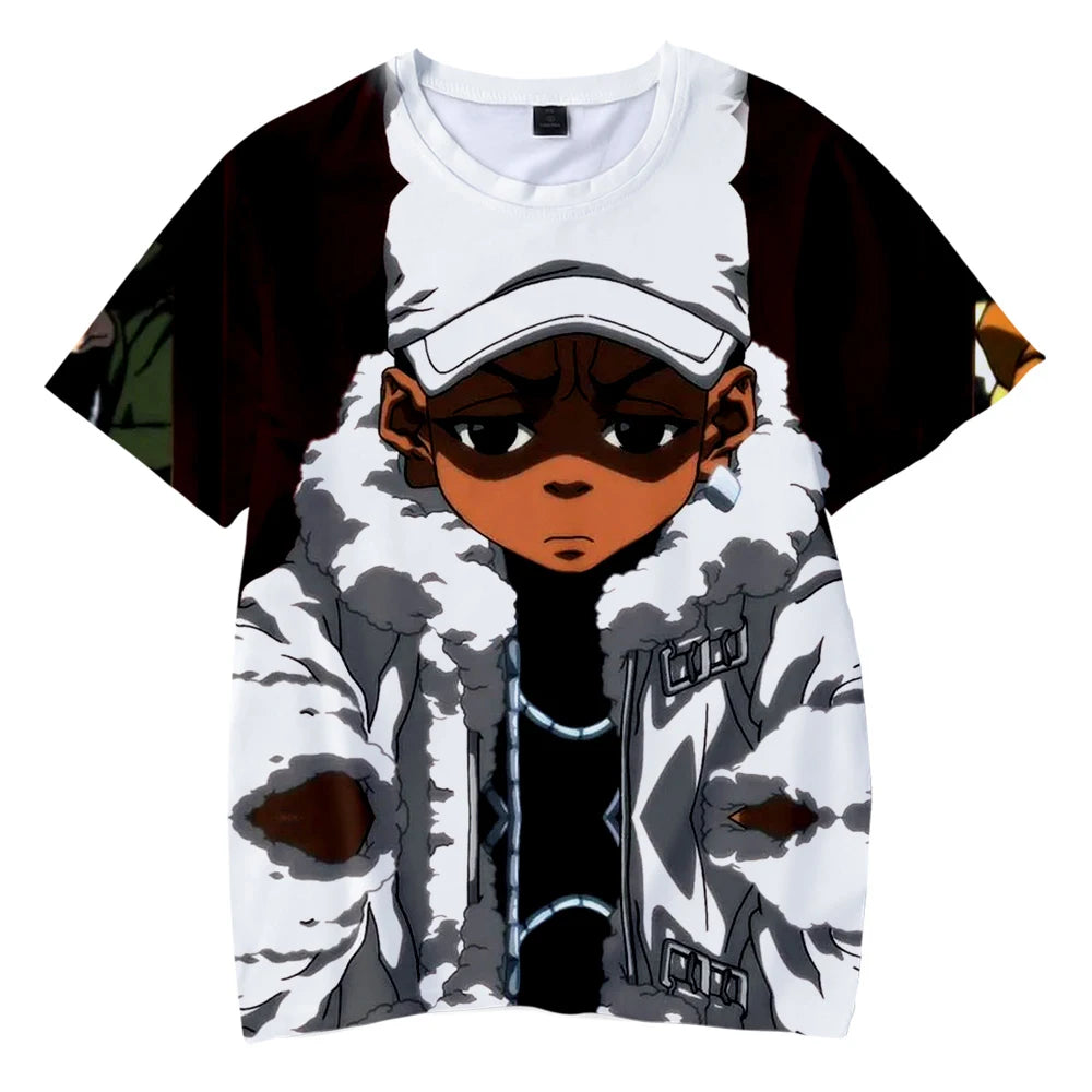 The Boondocks:  3D T-shirt O-Neck Men's Tshirt Women Short Sleeve Casual Harajuku Streetshirt Unisex Oversized Clothes