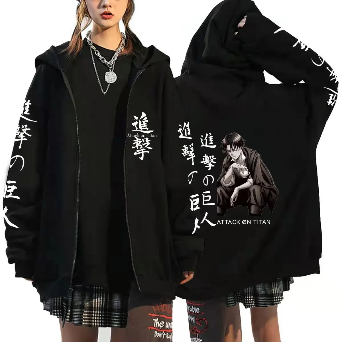 Attack On Titan: Anime Zipper Hoodie Sports Coat Sportswear Role Playing Women Sportswear Autumn Hoodie Fashionable Hoodie Rtable Womens Clothing