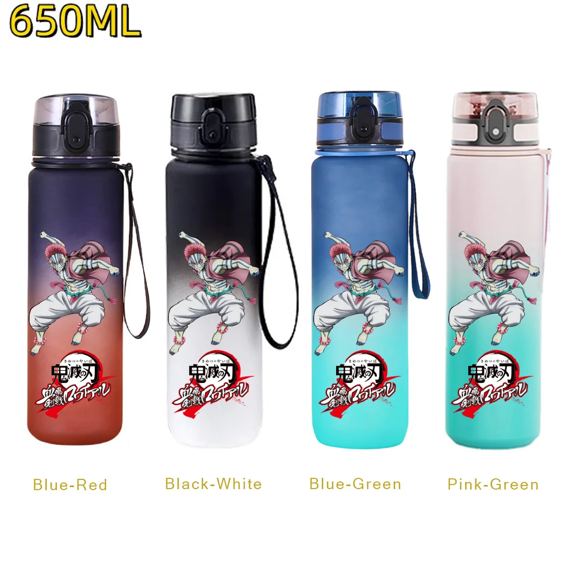 Demon Slayer: 650ML Kamado Tanjirou Water Bottle Kamado Nezuko Kochou Shinobu Fitness Drink Bottle Kettle Travel Office Jugs