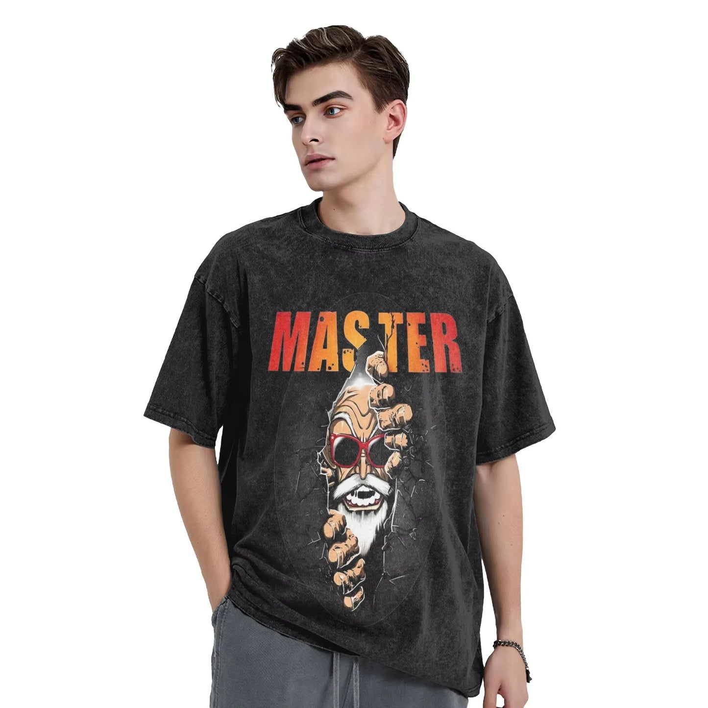 Dragon Ball: 2026 Master Roshi  Printed T-shirt Men's and Women's Washed T-shirt High Quality Vintage Cotton T-shirt Harajuku Tops