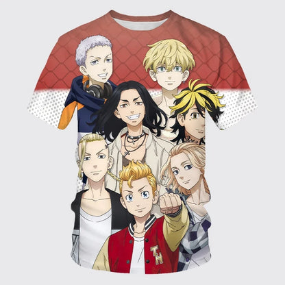 Tokyo Revengers: 3D Printed Unisex T-shirt Neutral Casual Street Style Short-sleeved Plus Size Top