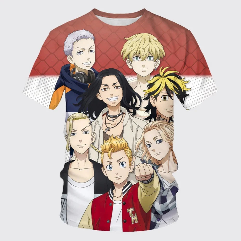 Tokyo Revengers: 3D Printed Unisex T-shirt Neutral Casual Street Style Short-sleeved Plus Size Top