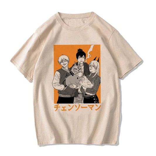 Chainsaw Man:  T Shirt Cartoon Pochita T-shirt Makima Harajuku Graphic Tees Clothing Tops Tshirt Manga