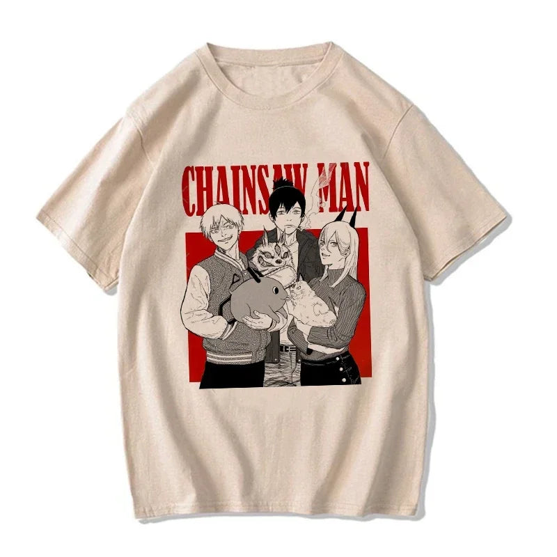 Chainsaw Man:  T Shirt Cartoon Pochita T-shirt Makima Harajuku Graphic Tees Clothing Tops Tshirt Manga