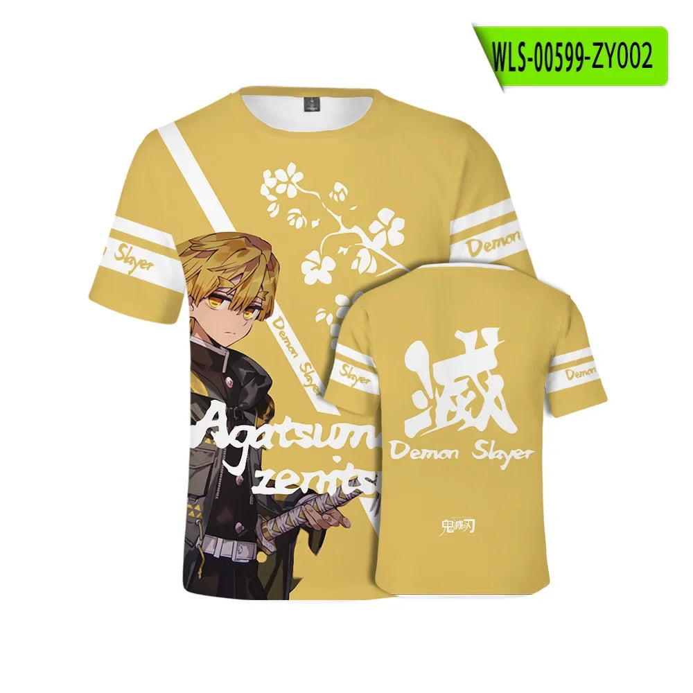 Demon Slayer: Kamado Tanjirou  T shirt 3D  Short Sleeve Y2k Tees