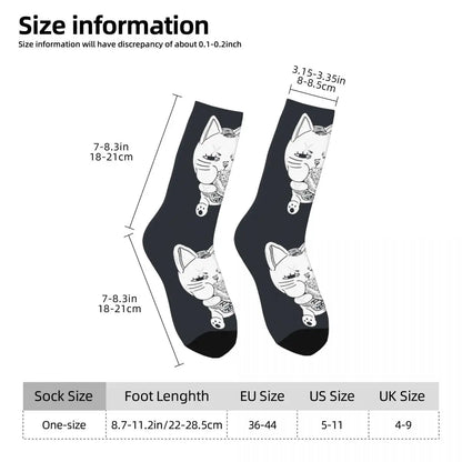 Dandadan: Turbo Cat Retro Okarun Casual Crew Sock Gift Printed