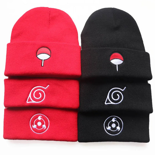 Narut:  Red Cloud Hokage Ninja Sharingan Fashion Hats Elastic Knitted Warm Caps