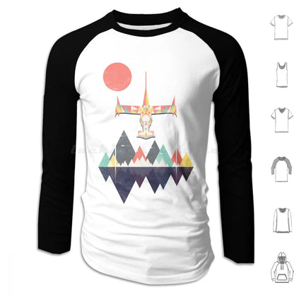 Cowboy Bebop: Swordfish Sunset Hoodie cotton Long Sleeve Sunset Geometric Space Mountains Swordfish Spike Colorful