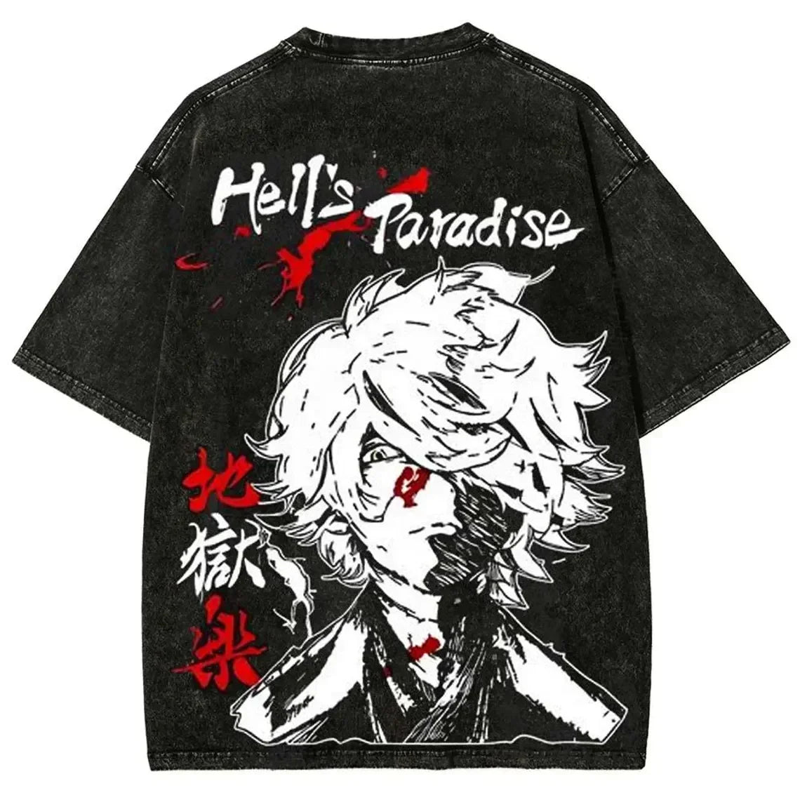 Hell's Paradise: Gabimaru  Vintage Anime T-Shirt Mens Casual Shirt Men's 2026 Summer Fashion Oversize Street Harajuku Y2K Clothing