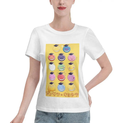 Assassination Classroom: Octopus Koro Sensei T-Shirt Women Short Sleeve T Shirts O-Neck Clothes Cotton Summer Tees Streetwear