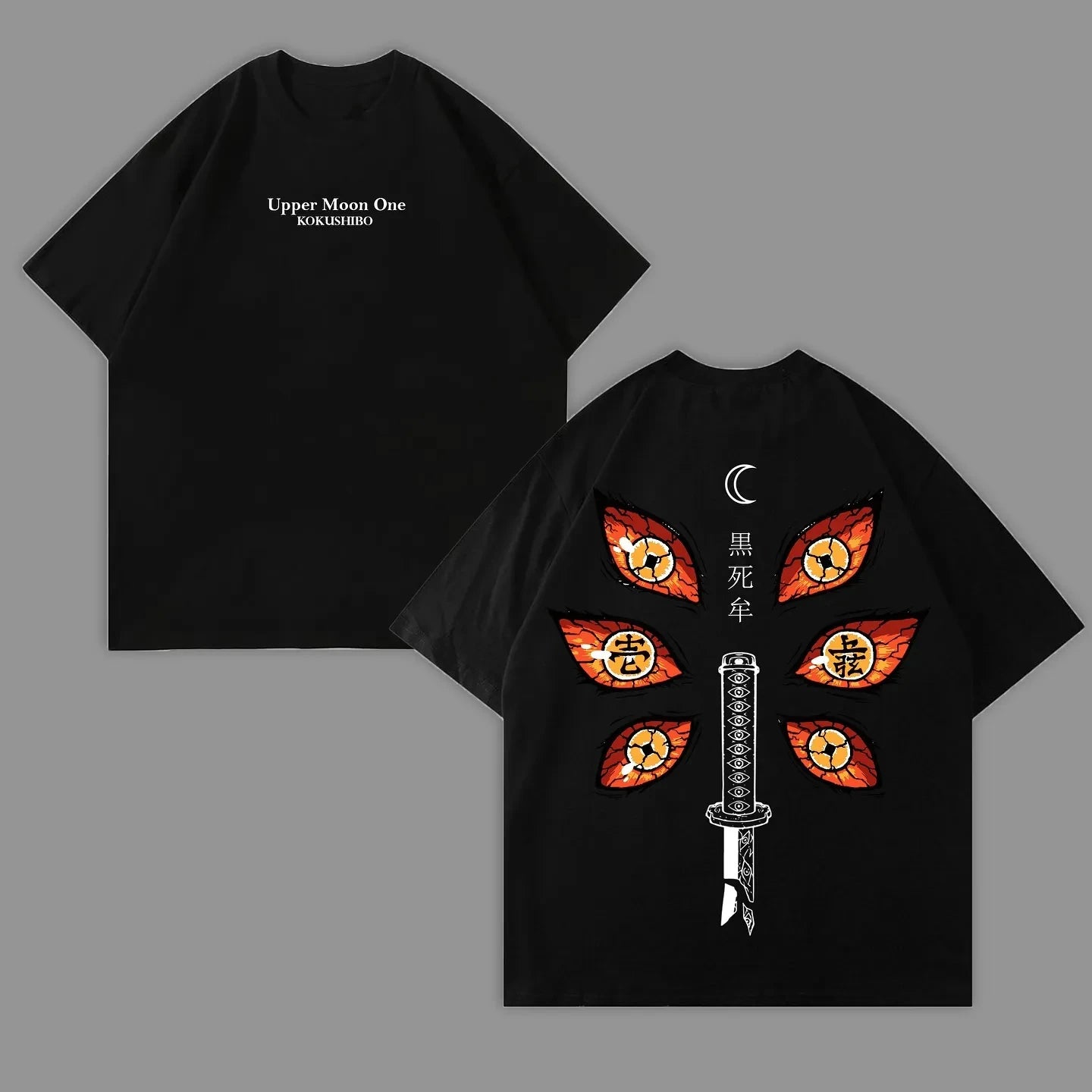 Demon Slayer: Kokushibo Anime Printed T-shirt 2025 Men's and Women's Summer New Harajuku Fashion Casual Loose Parent Child Top