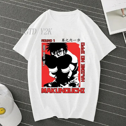 Hajime No Ippo: Kamogawa Boxing Gym T Shirt Men Women Crew Neck Casual Tops Tees Makunouchi Takamura KGB Graphic T-Shirts