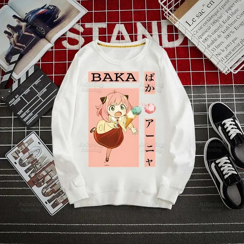 Spy Family Hoodie: Spy X Family Yor Forger Sweatshirts Loid Forger Bond Pullover Harajuku Anya Smug Casual Clothes