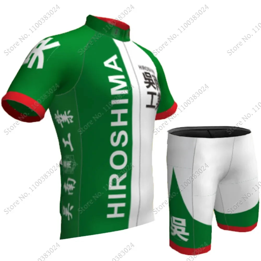 Yowamushi Pedal: Hiroshima Kureminami Tech Cycling Jersey Set Cartoon Anime Cycling Clothing Road Bike Shirt Suit Maillot