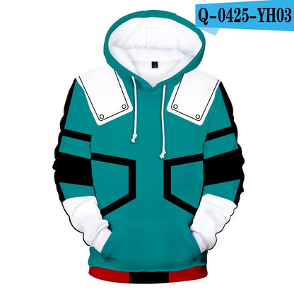 My Hero Academia: Midoriya Izuku All Might Cosplay Costume School Uniform Boku No Hero Academia 3D Print Mens Hoodies Sweatshirts