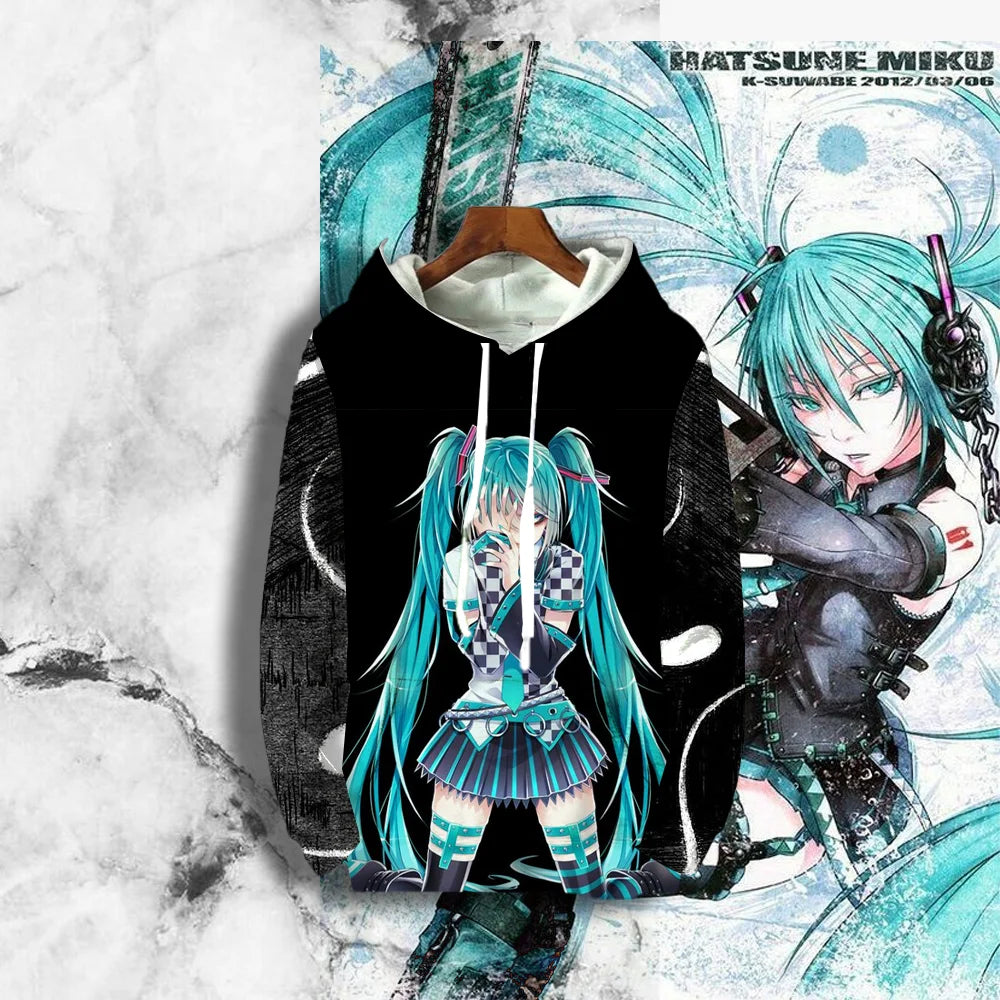 Genshin Impact:（Miniso）3D Printed Autumn Winter Sailor Hatsune Hoodie Women Sweatshirts Hoodies Clothing Hoodie Women Clothing Hoodie