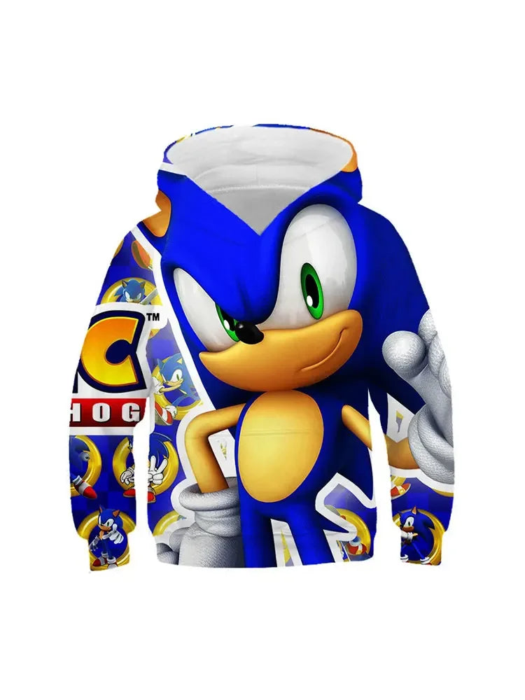 Sonic The Hedgehog: Children's Clothes Fashion Sonic Hoodie For Kids Boys Girls Children Autumn Long Sleeve Printed Anime Sweatshirts Cool Tops Tees