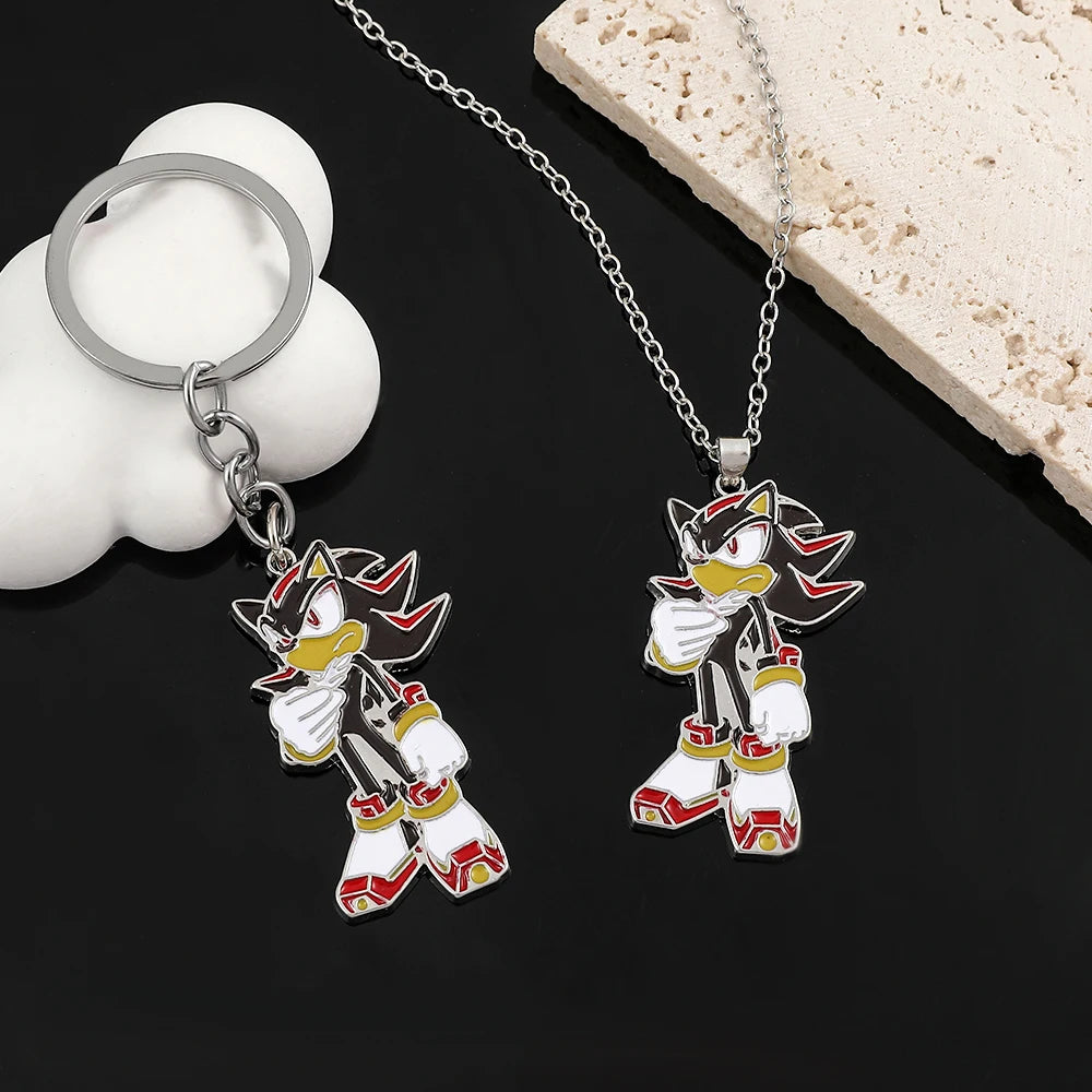 Sonic the  Hedgehog: Shadow The Hedgehog Pendant Character Necklace OR Keychain