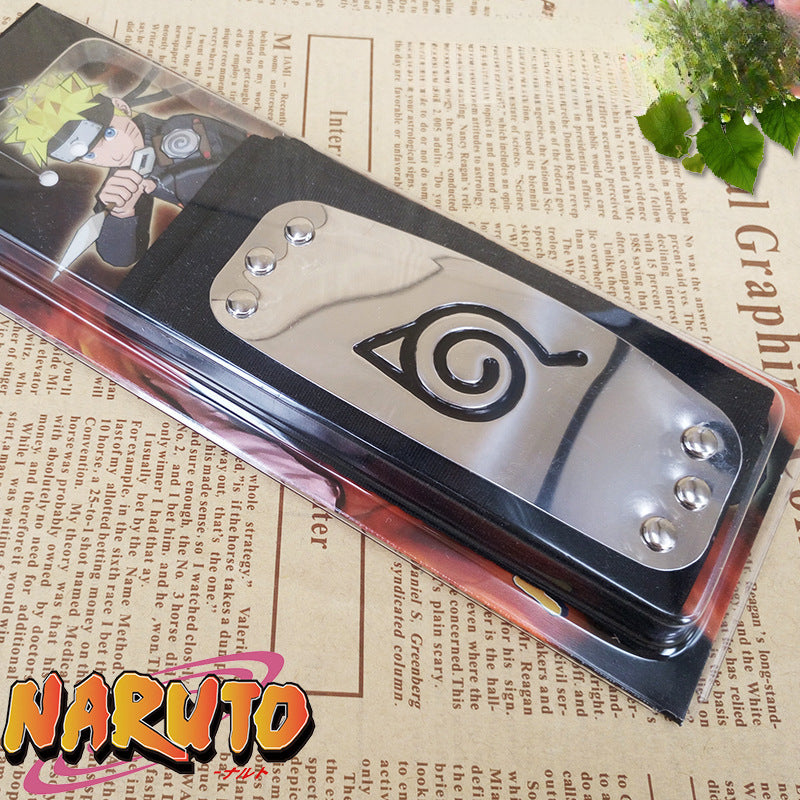 Naruto: Headband Cosplay Anime Action Figures Uzumaki Uchiha Metal Gold-plated Forehead Protector Halloween Birthday Party Toys