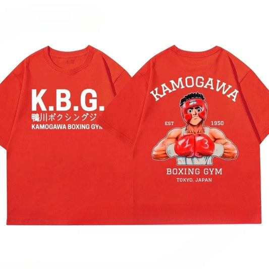 Hajime No Ippo:Streetwear Men Printed Pure Cotton Vintage GYM Men's T-Shirt for Men Women Tops Funny Manga Kamagowa Boxing Gym
