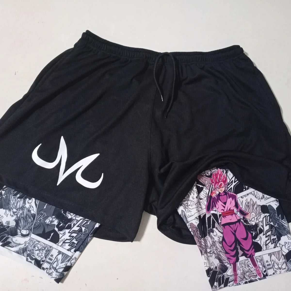 Baki: EVA-01 Shorts Anime Print Double Layer Workout Shorts for Gym Training and Sports
