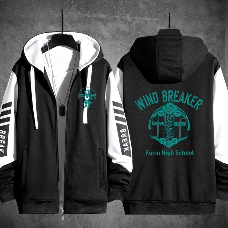Wind Breaker: Hoodie Hooded Sweatshirts Zipper Jackets Haruka Sakura Jou Togame Graphic Zip Up Casual Fashion Streetwear