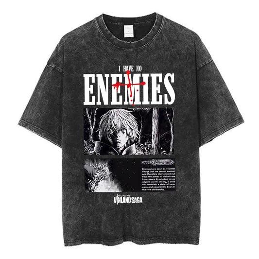 Vinland Saga: T-shirt Manga Thorfinn Karlsefni Graphic Vintage Washed T Shirt Men's Women Casual Cotton Oversized T-shirts