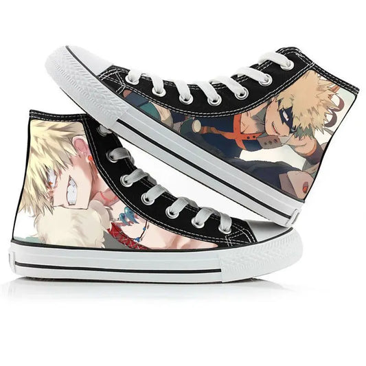 My Hero Academia: high-top canvas shoes anime Izuku Midoriya student capplet shoes breathable and comfortable holiday gift