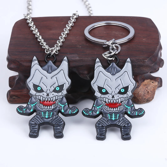 Kaiju No. 8:  Cute Little Monster Keychain Necklace Fashion  Metal Necklaces Choker For Women Men Jewelry Gift