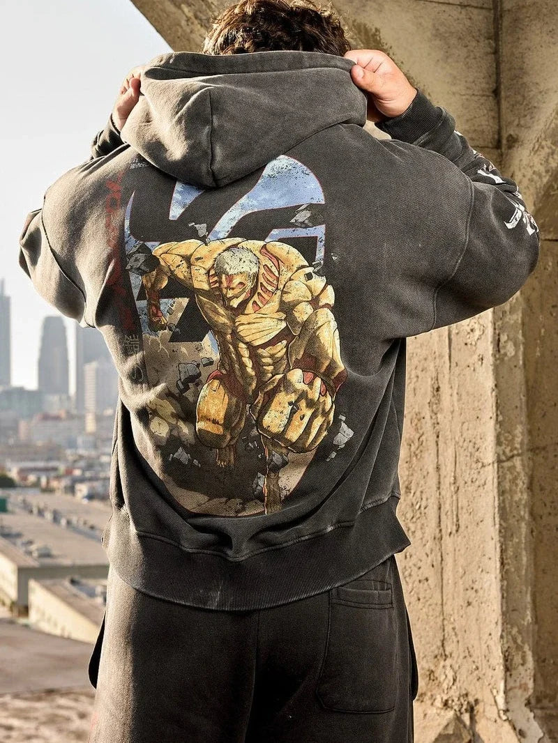 Attack on Titan: Graphic Hoodies Men Grunge Streetwear Sweatshirt Tops Oversized Hoodie Gothic 2000s Harajuku Y2k Men Clothing