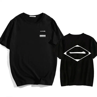 Bleach: Soul Society  Print T-shirt  Oversized Casual Cotton Black and White Short Sleeves Men's Clothing