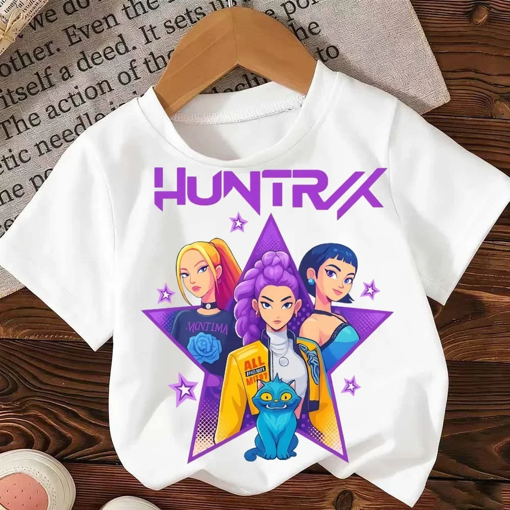 KPop Demon Hunters:Hasbro  Movie Series Summer Children's Cotton T-Shirt - Boys and Girls - Baby Soft and Cute Top