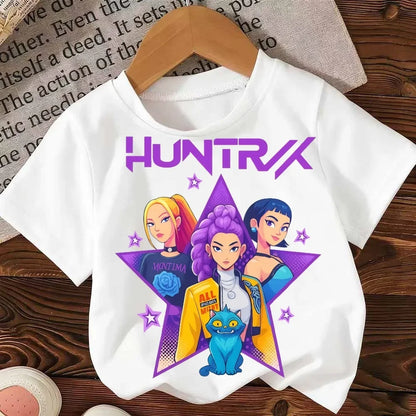 KPop Demon Hunters:Hasbro  Movie Series Summer Children's Cotton T-Shirt - Boys and Girls - Baby Soft and Cute Top