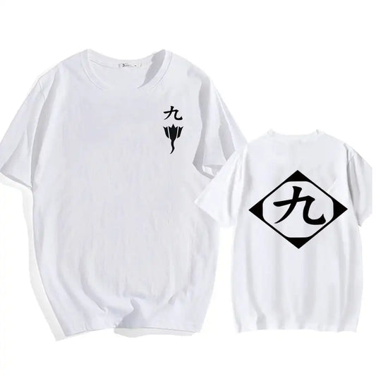 Bleach: Soul Society  Print T-shirt  Oversized Casual Cotton Black and White Short Sleeves Men's Clothing