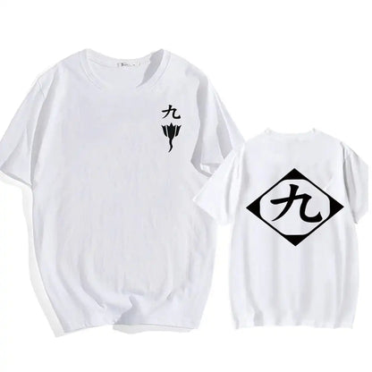 Bleach: Soul Society  Print T-shirt  Oversized Casual Cotton Black and White Short Sleeves Men's Clothing