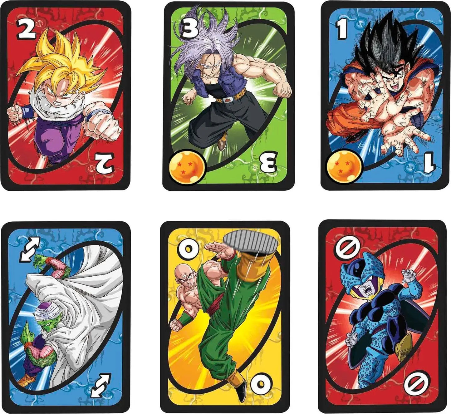 Dragon Ball Z Mattel Games UNO Card Game for Family Night Featuring Tv Show Themed Graphics and a Special Rule for 2-10 Players