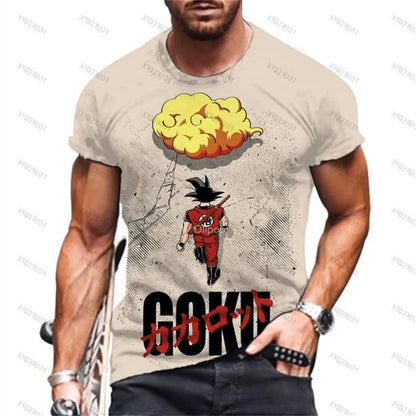 Dragon Ball: Men's 3D Printed Cartoon Tshirt Anime Z Tshirt Summer Harajuku Men Goku Clothes Super Saiya Short Sleeve T-shirt