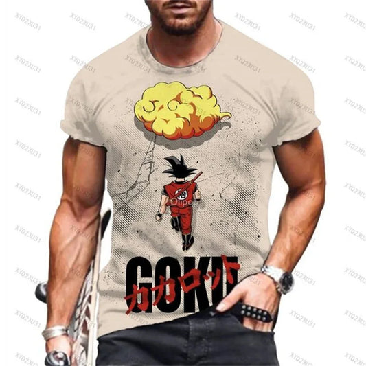 Dragon Ball: Men's 3D Printed Cartoon Tshirt Anime Z Tshirt Summer Harajuku Men Goku Clothes Super Saiya Short Sleeve T-shirt