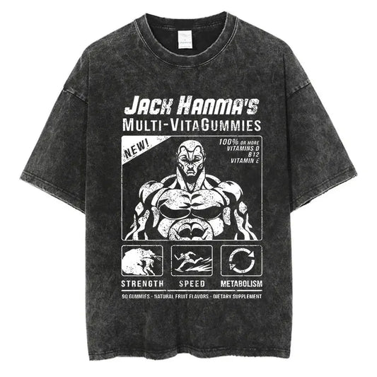 Baki Haman: Tshirts Harajuku Vintage 100% Cotton 2024 New Washed T Shirt For Men Hip Hop Streetwear Oversize T-shirt
