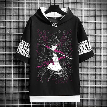 Solo Leveling :T-Shirt Hoodies New Anime Manga Black Shirt Tee Korean Fashion Short Sleeve Tops Graphic T Shirts Men's Clothing