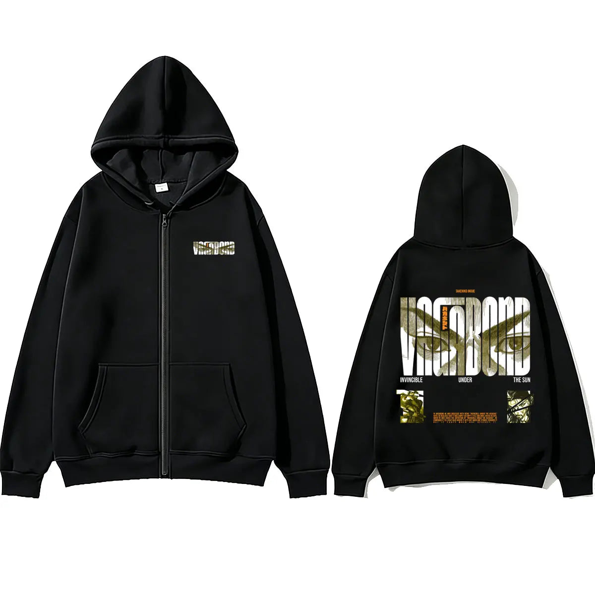Anime Vinland Saga Miyamoto Musashi Invincible Under The Sun Zipper Hoodie Men's Women Manga Casual Oversized Zip Up Jacket Coat