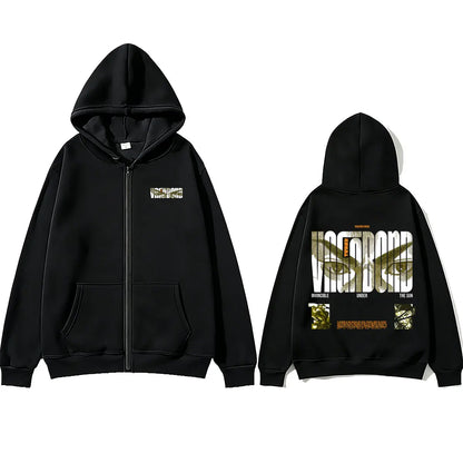 Anime Vinland Saga Miyamoto Musashi Invincible Under The Sun Zipper Hoodie Men's Women Manga Casual Oversized Zip Up Jacket Coat