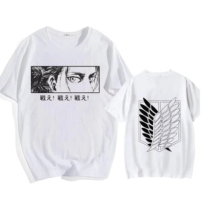 Attack on Titan: Streetwear Men's T Shirt Eren Yeager Shingeki No Kyojin  Anime Summer Cotton Women Tops Tees Casual High Quality