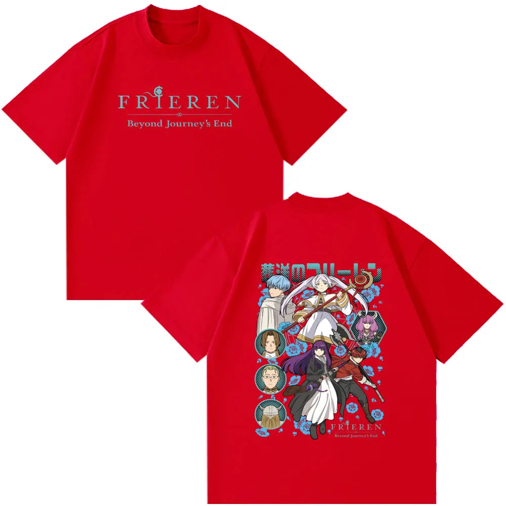 Frieren: Beyond Journey's End -- Frieren Fern Stark Himmel T-shirt Men Women Tee Tops Fashion Harajuku Cotton Casual T-shirts