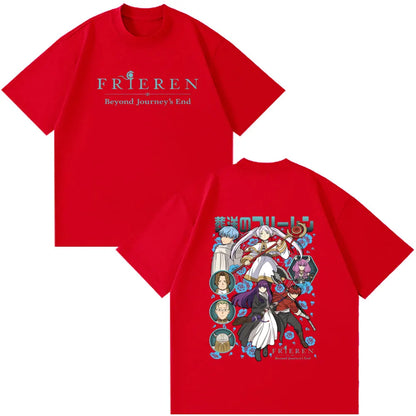 Frieren: Beyond Journey's End -- Frieren Fern Stark Himmel T-shirt Men Women Tee Tops Fashion Harajuku Cotton Casual T-shirts