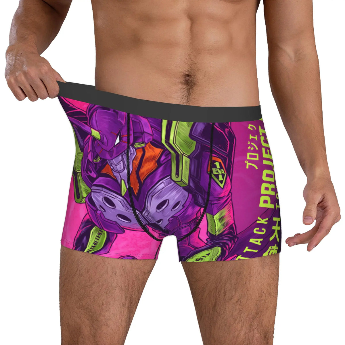 Evangelion: Underwear Mecha Style Doomsday Animation Boxer Briefs Stretch Shorts Panties Underpants